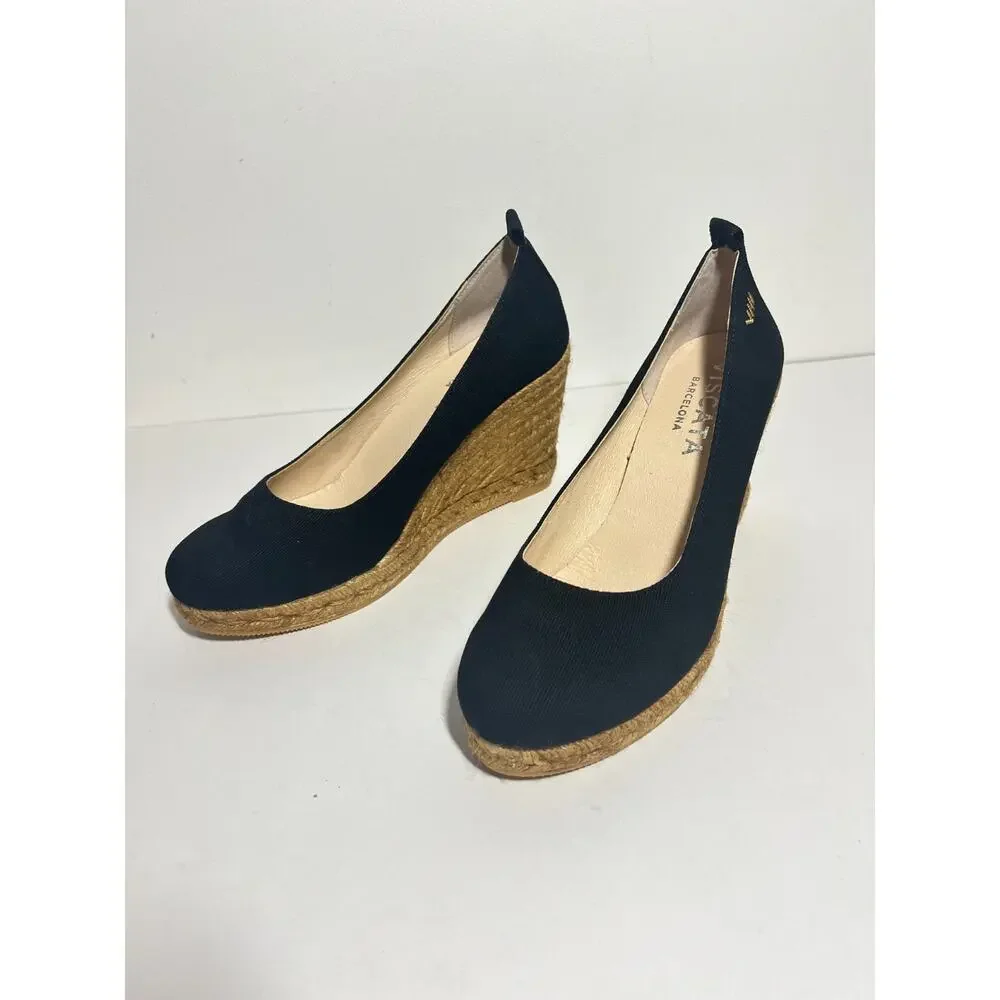 Viscata EUC Black Canvas Marquesa Espadrille 3.5